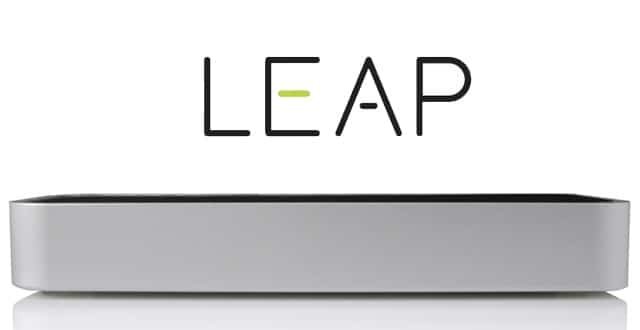 Une boîte blanche avec le mot leap motion dessus.