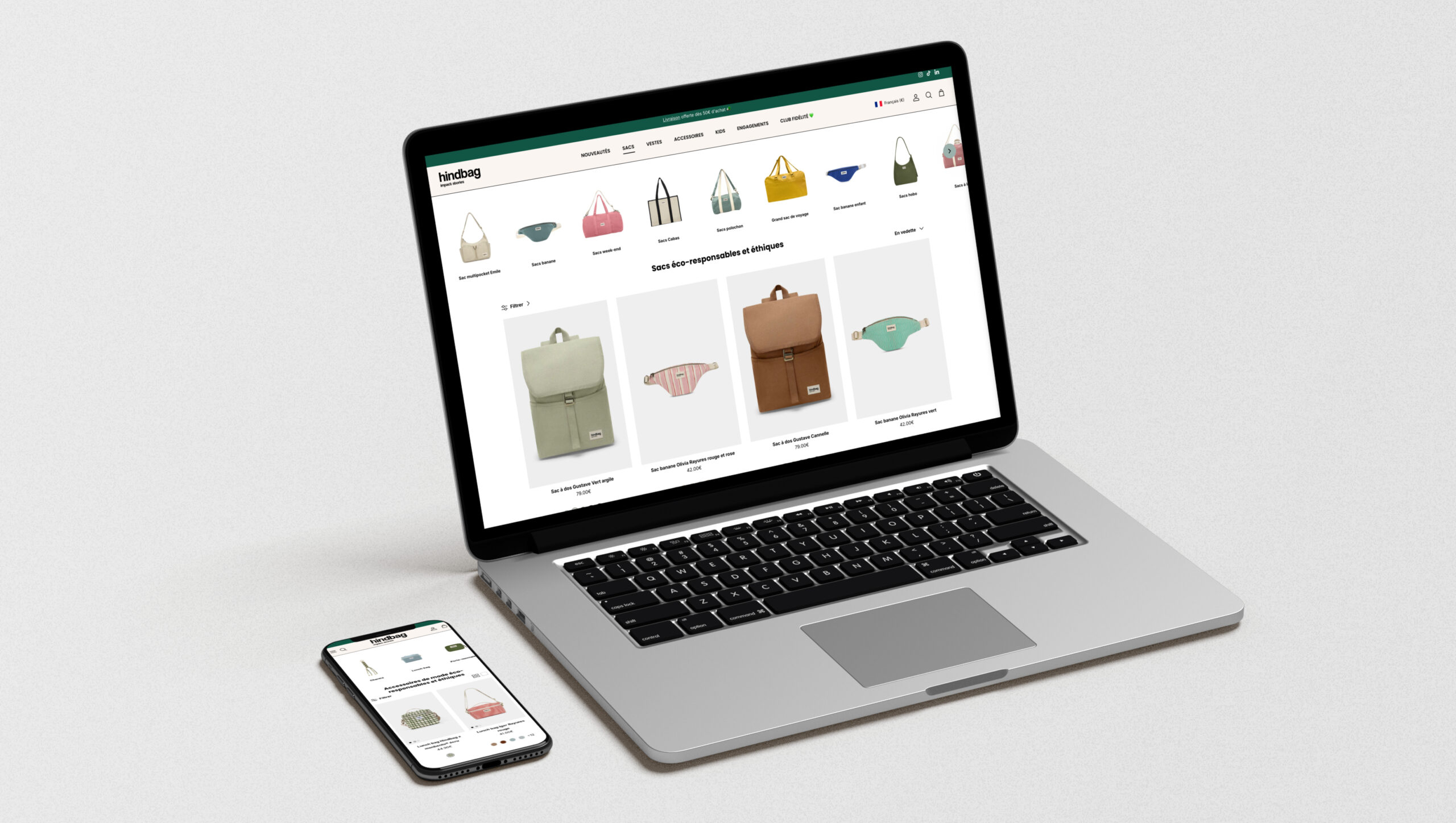 Aperçu du site Hindbag