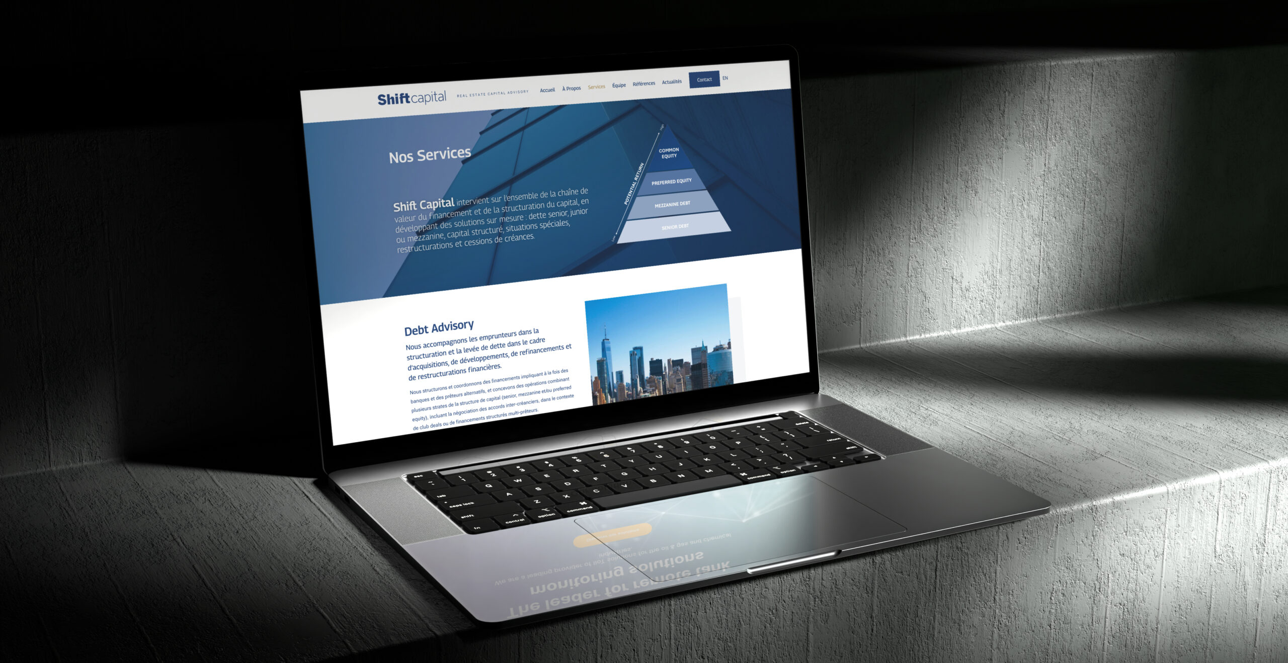 Aperçu du site Shift Capital