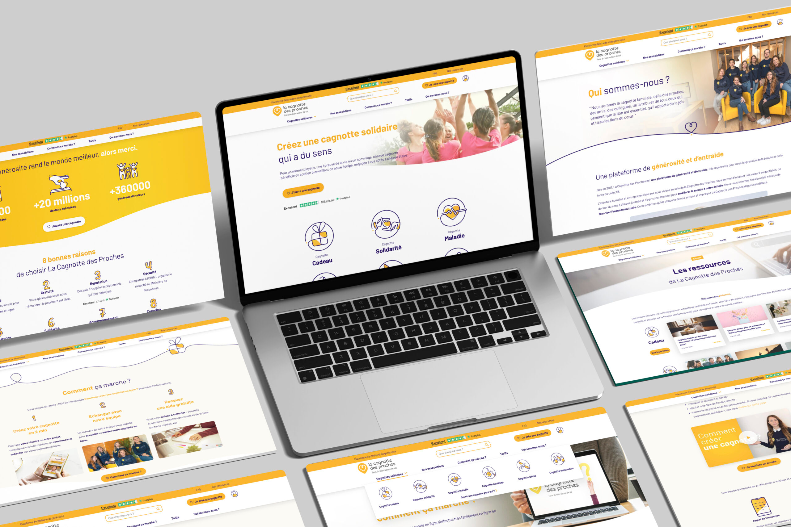 Aperçu du site Cagnotte des Proches