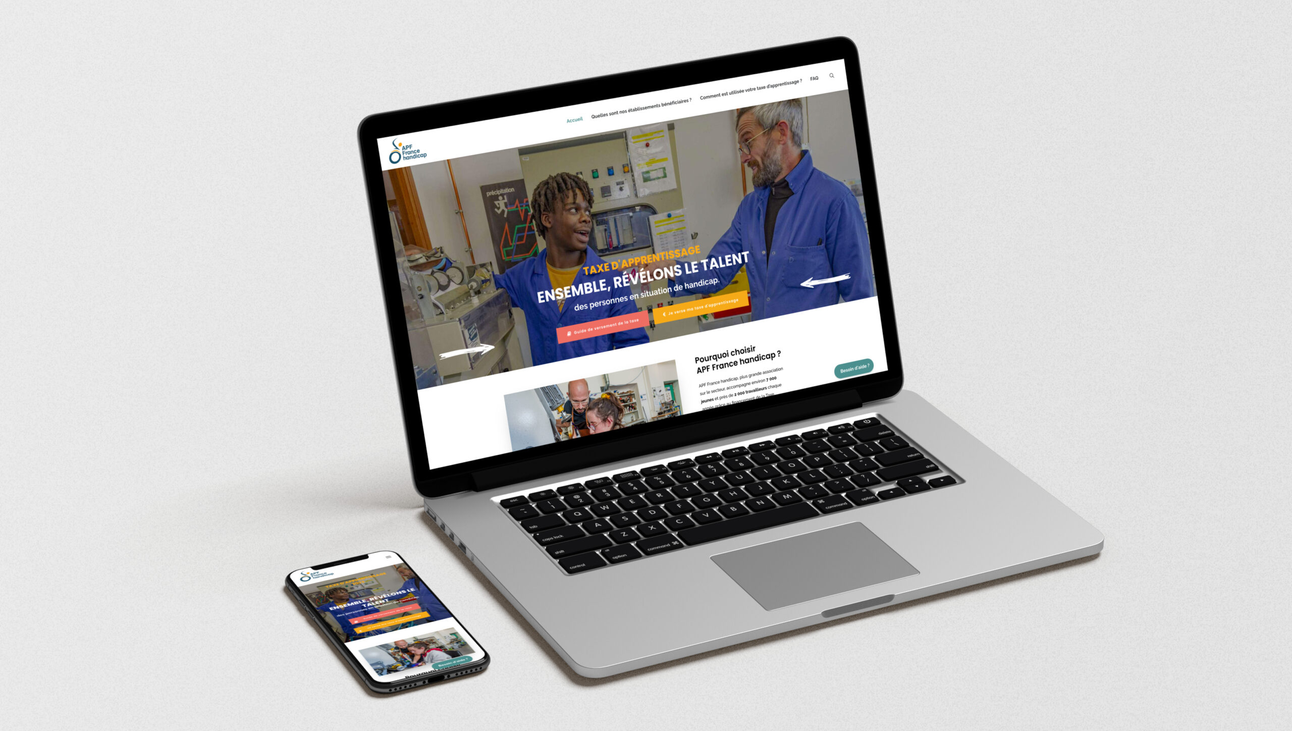 Aperçu du site APF France handicap - Taxe Apprentissage